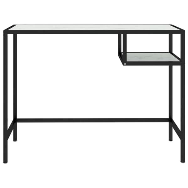 vidaXL computerbord 100x36x74 cm hærdet glas hvid marmor