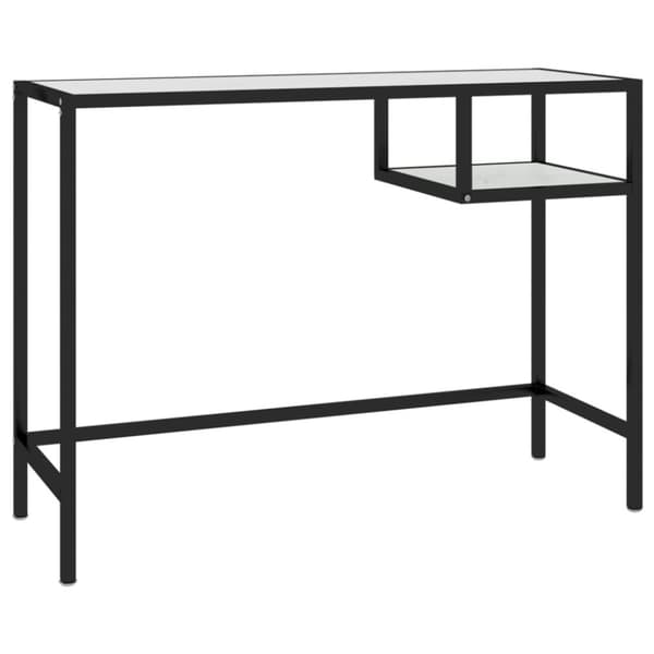 vidaXL computerbord 100x36x74 cm hærdet glas hvid marmor