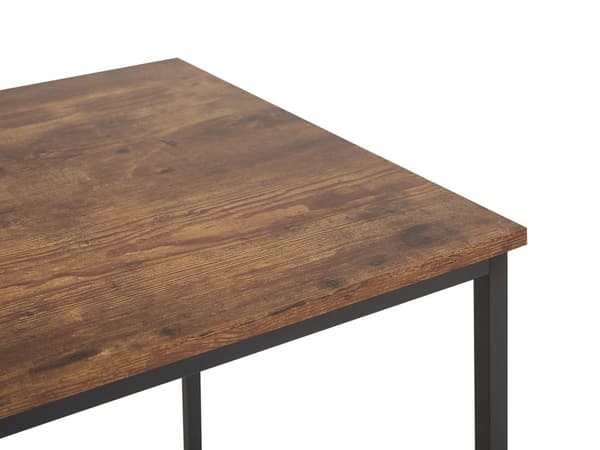 Skrivbord Hemmakontor Mörkt Trä och Svart Metallram 120 x 55 cm Industriell Stil