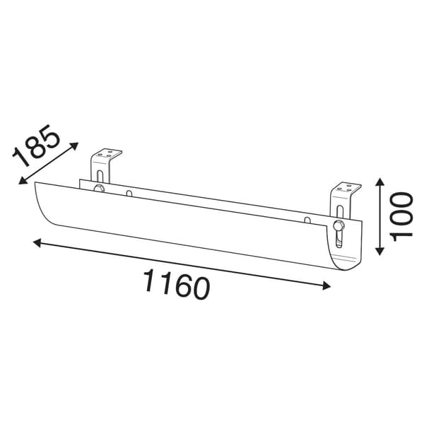 Kabelbakke til skriveborde og borde 116 cm
