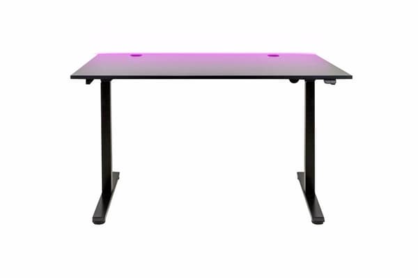 Elektriskt sittande-stående skrivbord - skrivbord 132*65 cm - Höjdjusterbart stående skrivbord till 121 cm - LED RGB - Kabelorganisatorer