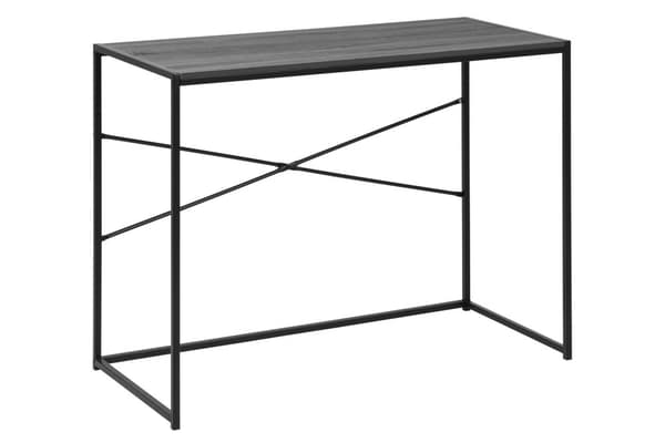 Sea skrivebord svart ask dekor, metall svart.