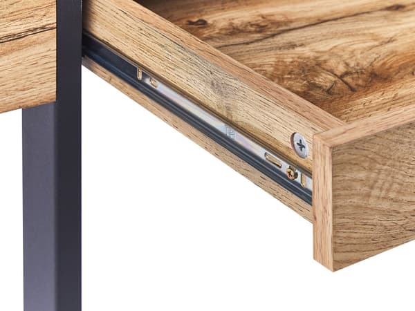 Skrivbord för Hemmakontor Ljust Trä med Svart MDF 120 x 55 cm Stålram med 2 Förvaringslådor
