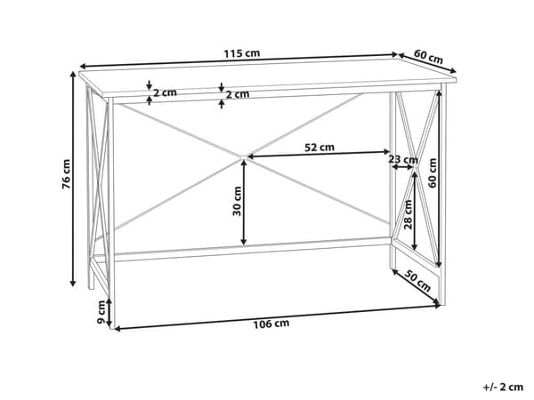 Skrivebord i Mørkt Træ 115 x 60 cm Hjemmekontor Bord