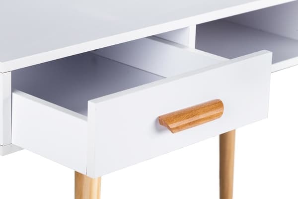 Konsolbord toiletbord - 120 x 45 x 75 cm - Hvid + træ