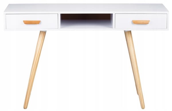 Konsolbord toiletbord - 120 x 45 x 75 cm - Hvid + træ