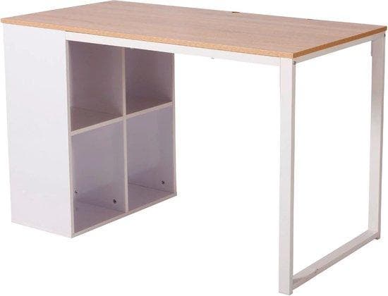 Träskrivbord - Laptop Desk - Computer Desk - Desk With Storage Space - Desk With Storage Space - Design Desk - Wood - 120x60cm - Light Oak