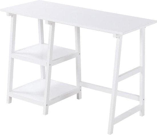 Desk - Laptop Desk - Computer Desk - Desk Hout - Desk With Storage Space - White