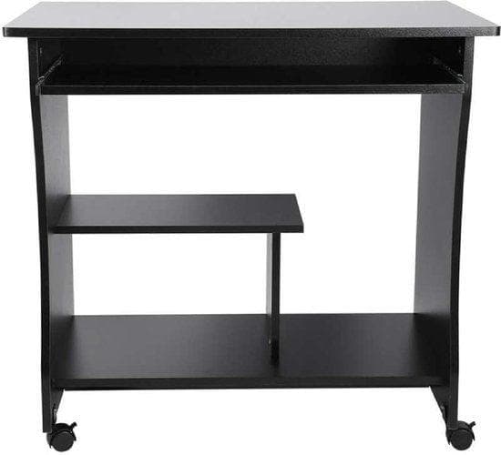 Computer Desk - Laptop Desk - Desk Wood - Desk Modern - Desk With Storage Space - Desk With Extend Lade - Design Desk - Wood - 80x49.5x76cm - Svart