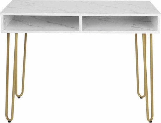 Marmor skrivbord Arbetar hemifrån | Kontor | Guld | Vit marmor | Tabell | Lag | 103 cm | Med öppna lådor