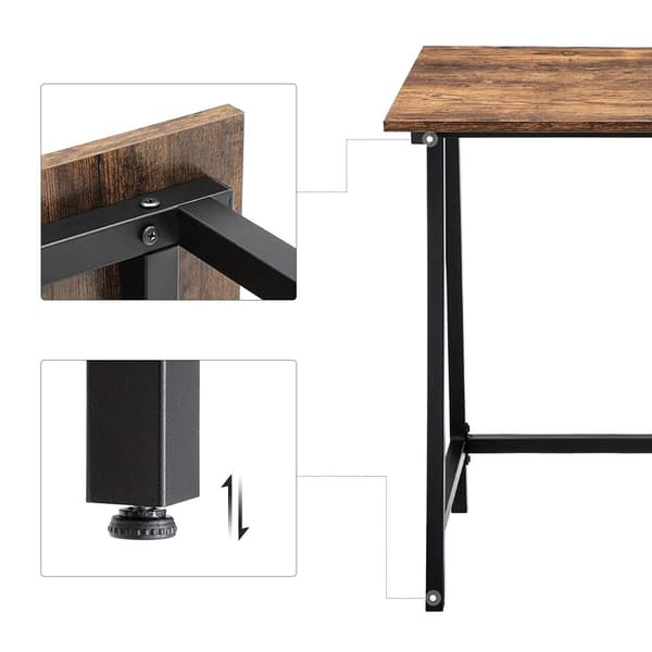 Skrivbord - industri - skrivbordsbord - 100x50x75 cm - brunsvart
