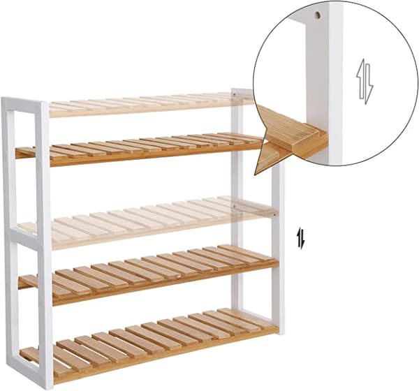 Bambusplade - Højdejusterbar - 3 lag badeværelseshylde - Køkkenhylde - 60 x 15 x 54 cm
