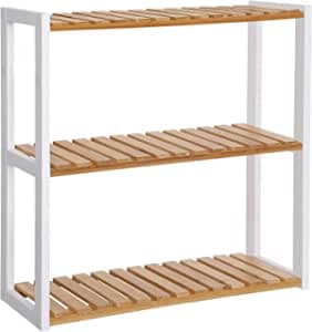 Bambusplade - Højdejusterbar - 3 lag badeværelseshylde - Køkkenhylde - 60 x 15 x 54 cm
