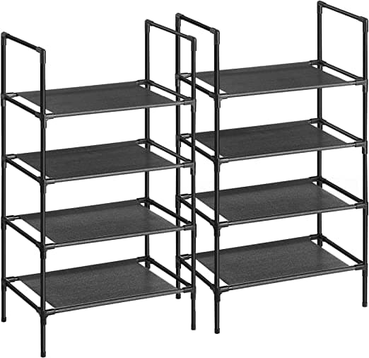 Skoholder med 4 hylder - sæt med 2 - skoholder - metalramme