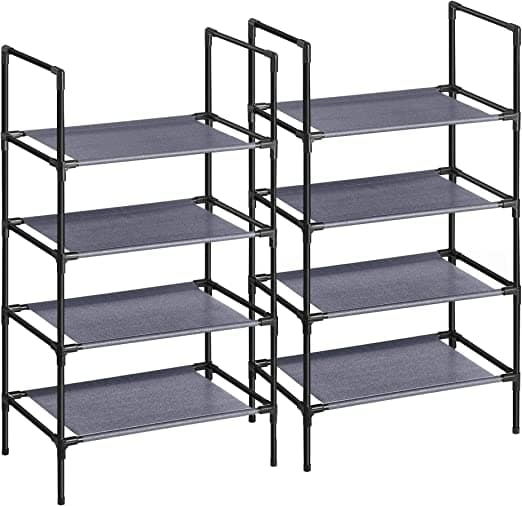 Skoholder med 4 hylder - sæt med 2 - skoholder - metalramme