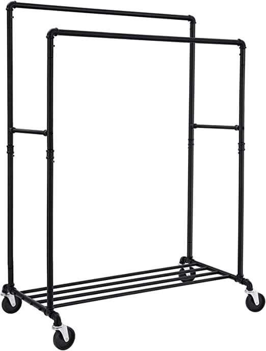 Vaateteline - Vaatekaapin vakio - 2 vaatekiskolla - Teollinen muotoilu - Jopa 110 kg verollinen