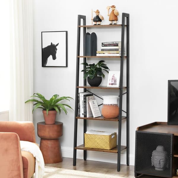 Kirjahylly - Tikkaat - 5 tasoa - Metallirunko - Teollinen muotoilu