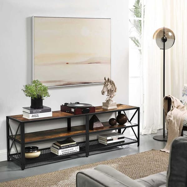 TV-møbler - TV-bord - Lowboard til TV op til 70 tommer - TV-møbler med hylder - stålramme