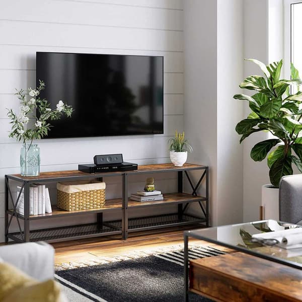 TV-møbler - TV-bord - Lowboard til TV op til 70 tommer - TV-møbler med hylder - stålramme