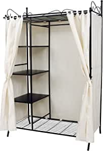 Garderob - Metallgarderobsskåp - Mapp Garderobe med gardin - 170 x 108 x 58 cm