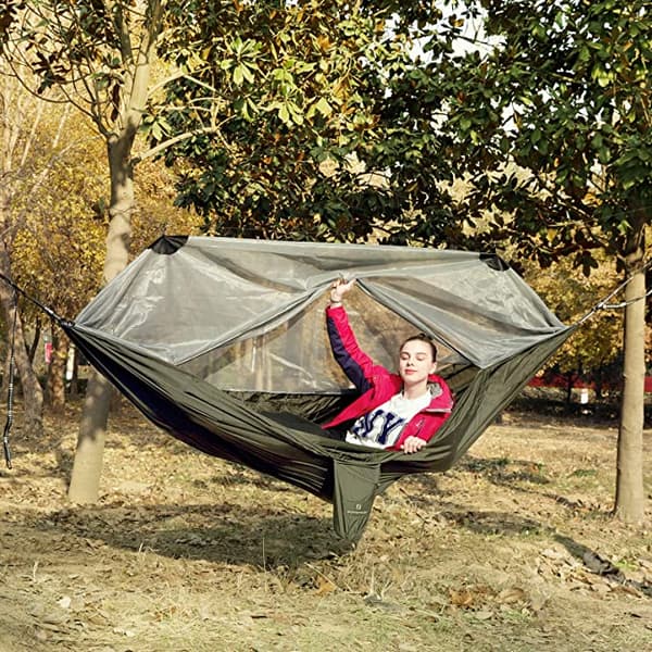 Ultralight hængekøje - med myggenet - bærbar -artikler - iført kraft 300 kg