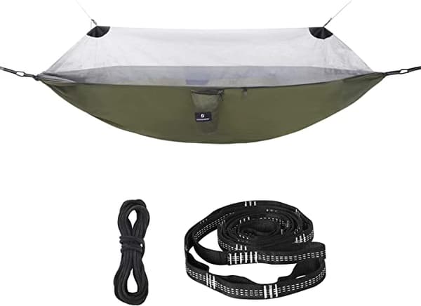 Ultralight hængekøje - med myggenet - bærbar -artikler - iført kraft 300 kg