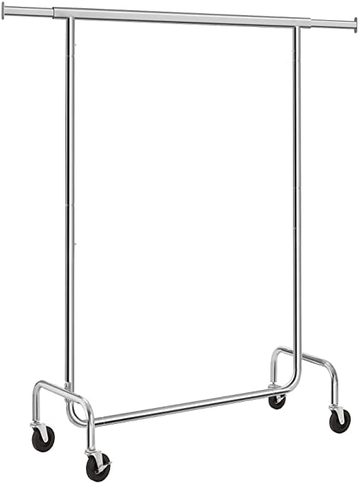 Klädstativ - Klädstativ - Klädstång med hjul - Metal Coat Rack - med utdragbar klädstång - Beteende upp till 130 kg