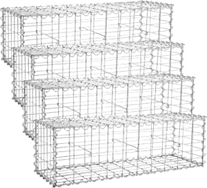 Gabion - stenkurv til havehegn - 10 stykker - 100 x 30 x 30 cm