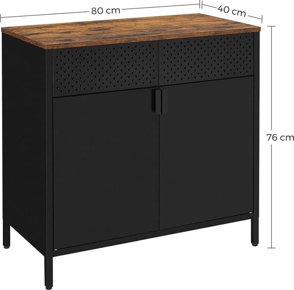 Industrial Archive Cabinet - Vintage Wood Blade - Office Cabinet - 80 x 40 x 76 cm - Svart