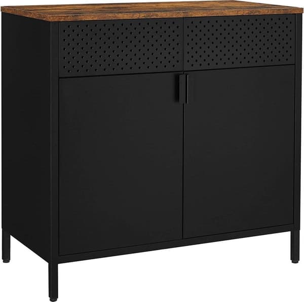 Industrial Archive Cabinet - Vintage Wood Blade - Office Cabinet - 80 x 40 x 76 cm - Svart
