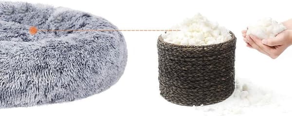 Hundeseng - fluffy hundekurv - blød plys - katteseng