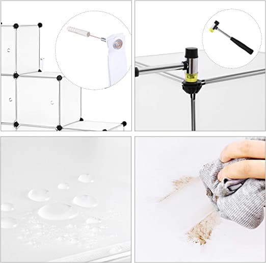 Skabe - opbevaringsskabe - reolsystemer - 9 terninger - plastskab - med døre