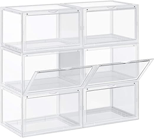 Skotøjsæsker - skoopbevaring - Sæt med 6 - Stabelbare skoarrangører - 46, 36 x 28 x 22 cm
