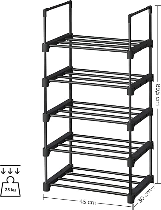Skoholder - i 5 niveauer - metal - stabil - pladsbesparende