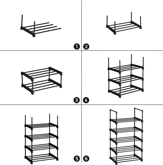 Skoholder - i 5 niveauer - metal - stabil - pladsbesparende