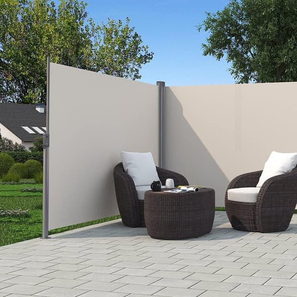 Windshield Exttenable - Double - Sunshade - Side Cover - Garden Screen - Beige