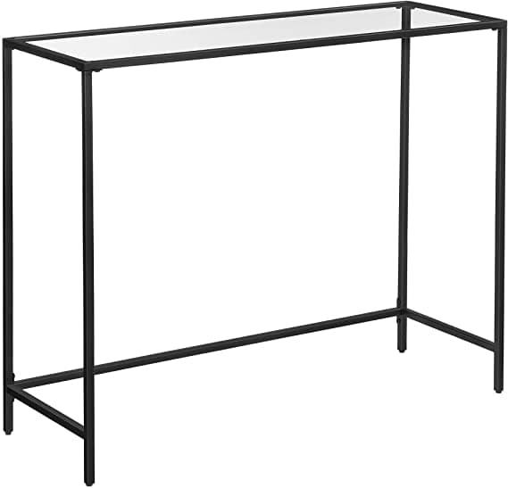 Sidebord - vægbord - glasbord - metalramme - hærdet glas