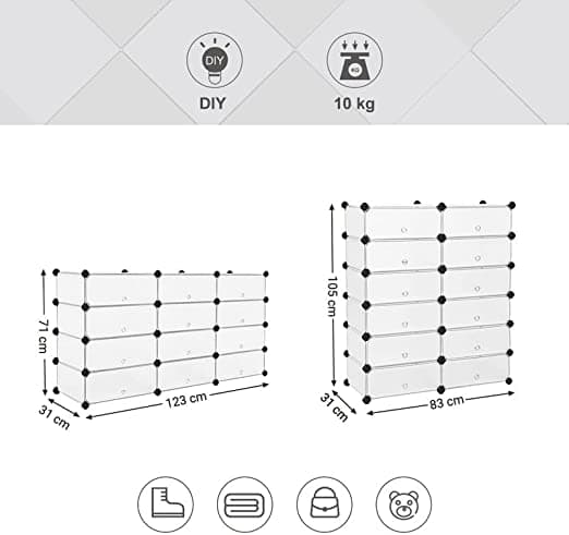 Skoholder - med 6 niveauer -plast - kommode - 40 x 17 x 30 cm