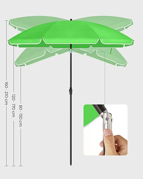 Parasol - Strandparaplu - Octagonal - Polyester Canopy - Ø 160 cm