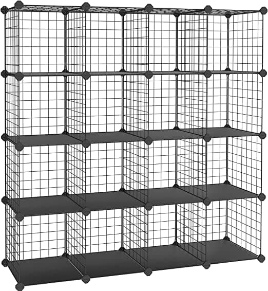 Kabinet - Opbevaringsskaber - Plug -In -kort - 16 terninger - Metaltrådopbevaringssystem