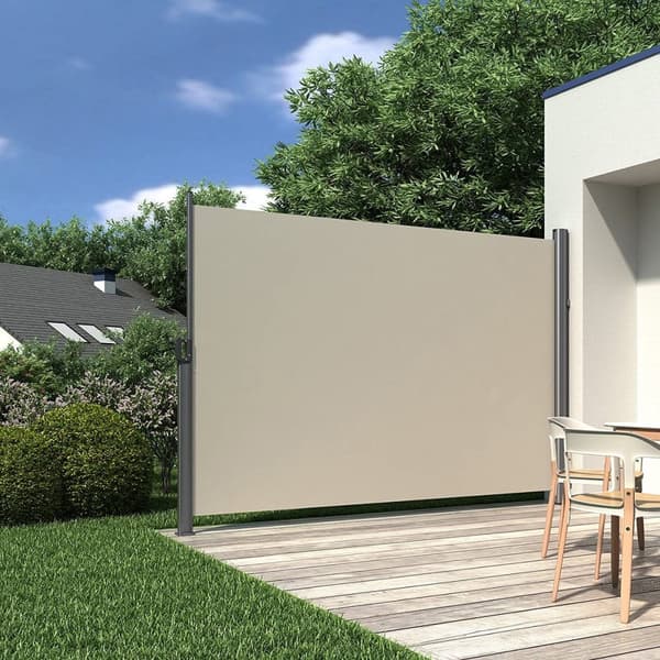 Windshield utdragbar - Sunshade - Sidskydd - Garden Screen - Grey