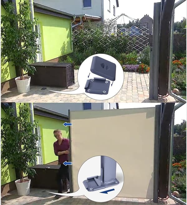 Windshield utdragbar - Sunshade - Sidskydd - Garden Screen - Grey