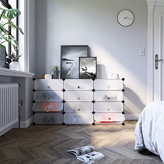 Skåp - förvaringsskåp - skoskåp - 6 fack - 43 x 31 x 105 cm