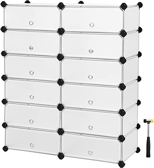 Skåp - förvaringsskåp - skoskåp - 6 fack - 43 x 31 x 105 cm