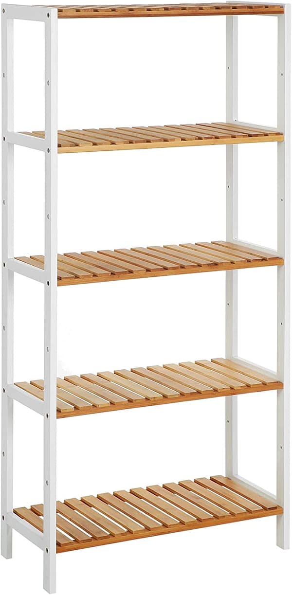 Köksställ - badrumsstativ med 5 nivåer - från bambu - 60 x 26 x 130 cm