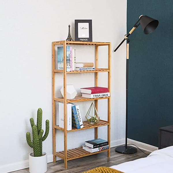 Köksställ - badrumsstativ med 5 nivåer - från bambu - 60 x 26 x 130 cm