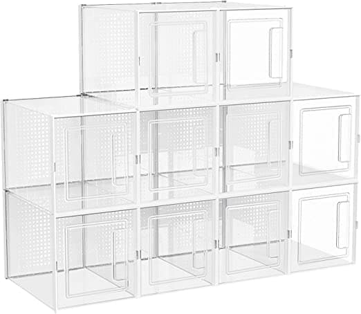 Skoboxar - skobox - för höga klackar - uppsättning av 10 - skomakare - gjord av plast