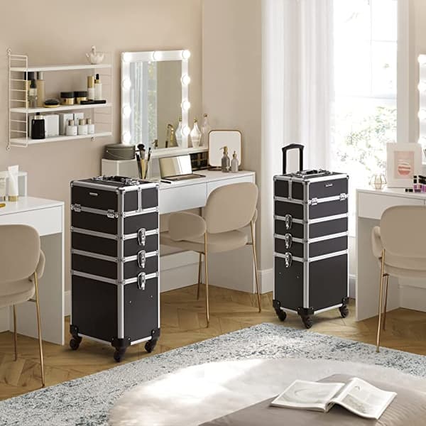Kosmetiska Hoes för barnvagnar - Aluminium Makeup Covers - Skönhetsfodral - Svart