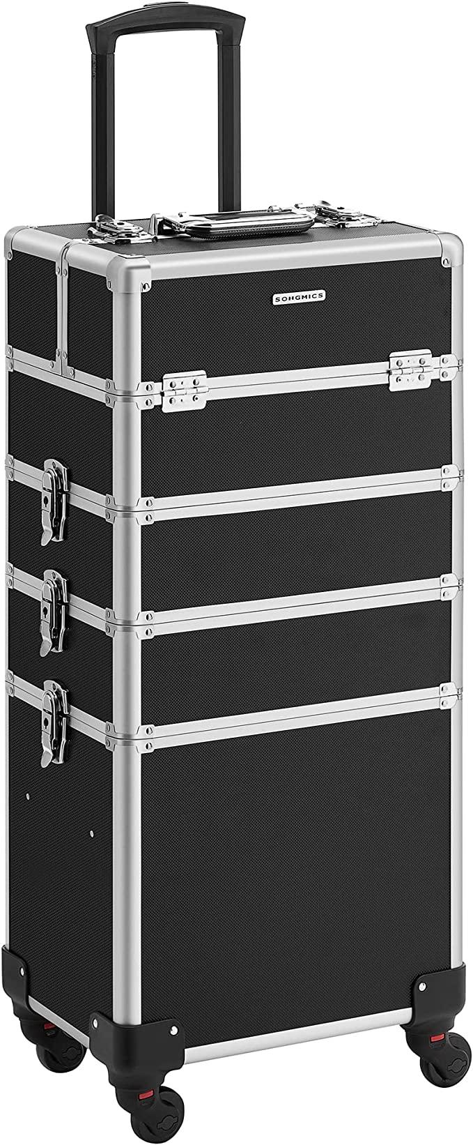 Trolley Cosmetic Hoes - Aluminium Makeup Cover - Beauty Case - Black