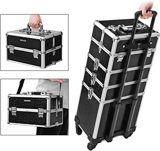 Skønhedstaske - Indkøbskurv Kosmetiske Hoes - Aluminium Makeup Taske - Beauty Case - Sort
